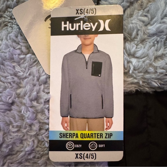 Hurley Kids Gray Fleece Pullover - Picture 2 of 6
